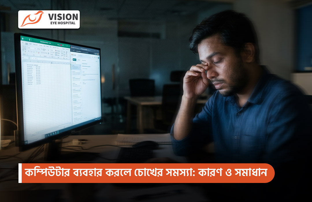 কম্পিউটার ব্যবহার করলে চোখের সমস্যা: কারণ ও সমাধান